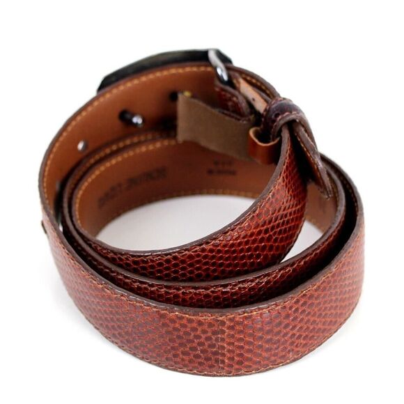 Trafalgar BROWN GENUINE LIZARD 1"Wd HOOK BUCKLE DRESS CASUAL WOMEN'S BELT M (G81 - Picture 3 of 14